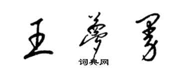 梁錦英王夢曼草書個性簽名怎么寫