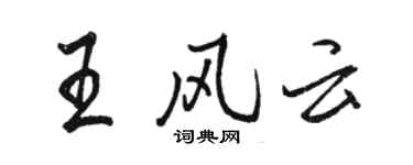 駱恆光王風雲行書個性簽名怎么寫