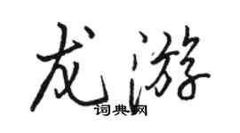 駱恆光龍遊行書個性簽名怎么寫