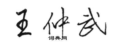 駱恆光王仲武行書個性簽名怎么寫