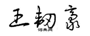 曾慶福王韌豪草書個性簽名怎么寫