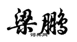 胡問遂梁鵬行書個性簽名怎么寫