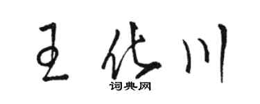駱恆光王化川草書個性簽名怎么寫