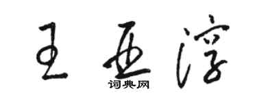 駱恆光王亞淳草書個性簽名怎么寫