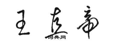 駱恆光王直帝草書個性簽名怎么寫