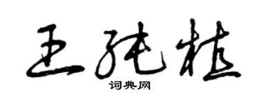 曾慶福王純植草書個性簽名怎么寫
