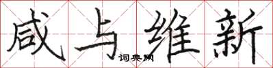 駱恆光鹹與維新楷書怎么寫