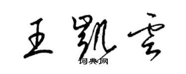 梁錦英王凱雲草書個性簽名怎么寫