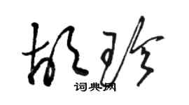 駱恆光胡珍草書個性簽名怎么寫