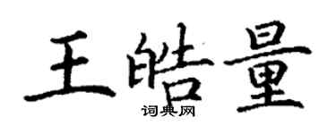 丁謙王皓量楷書個性簽名怎么寫