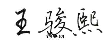 駱恆光王駿熙行書個性簽名怎么寫