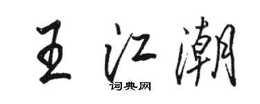 駱恆光王江潮行書個性簽名怎么寫