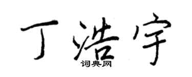 王正良丁浩宇行書個性簽名怎么寫