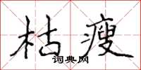侯登峰枯瘦楷書怎么寫