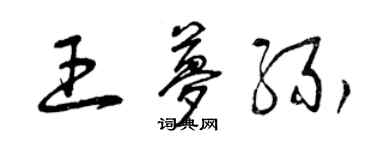 曾慶福王夢緣草書個性簽名怎么寫