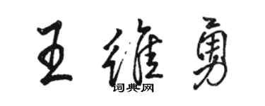 駱恆光王維勇行書個性簽名怎么寫