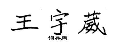 袁強王宇葳楷書個性簽名怎么寫