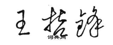 駱恆光王哲鋒草書個性簽名怎么寫