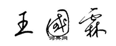 梁錦英王國霖草書個性簽名怎么寫