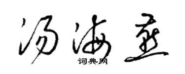 梁錦英湯海燕草書個性簽名怎么寫