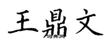 丁謙王鼎文楷書個性簽名怎么寫