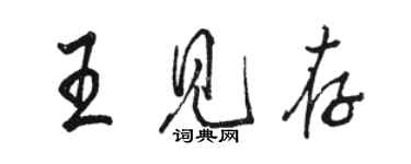 駱恆光王見存行書個性簽名怎么寫