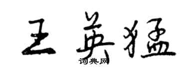 曾慶福王英猛行書個性簽名怎么寫