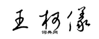 梁錦英王柯儀草書個性簽名怎么寫