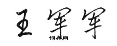 駱恆光王軍軍行書個性簽名怎么寫