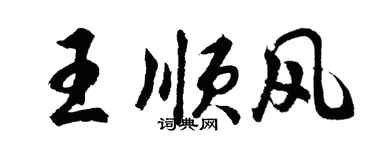 胡問遂王順風行書個性簽名怎么寫