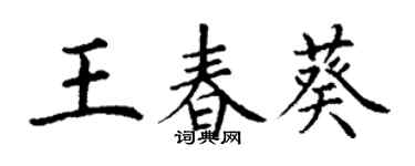 丁謙王春葵楷書個性簽名怎么寫