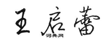駱恆光王啟蕾行書個性簽名怎么寫