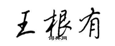 王正良王根有行書個性簽名怎么寫