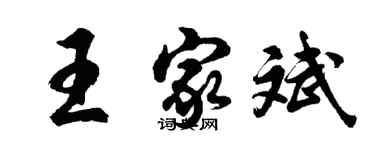 胡問遂王家斌行書個性簽名怎么寫