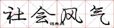龐中華社會風氣行書怎么寫