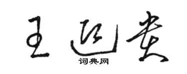 駱恆光王迎貴草書個性簽名怎么寫