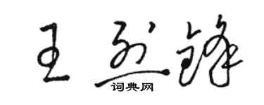 駱恆光王烈鋒草書個性簽名怎么寫
