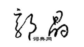 梁錦英郭晶草書個性簽名怎么寫