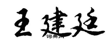 胡問遂王建廷行書個性簽名怎么寫