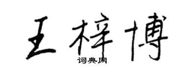 王正良王梓博行書個性簽名怎么寫