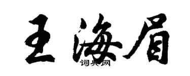 胡問遂王海眉行書個性簽名怎么寫
