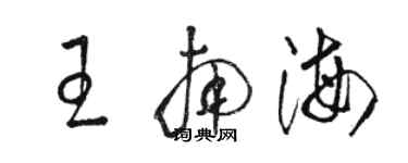 駱恆光王南海草書個性簽名怎么寫