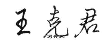 駱恆光王克君行書個性簽名怎么寫