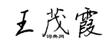 王正良王茂霞行書個性簽名怎么寫