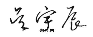 駱恆光吳宇辰草書個性簽名怎么寫