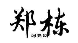 胡問遂鄭棟行書個性簽名怎么寫