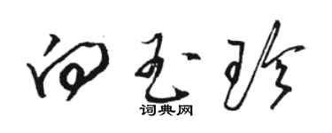 駱恆光向玉珍草書個性簽名怎么寫