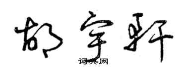 曾慶福胡宇軒草書個性簽名怎么寫