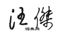 駱恆光汪傑草書個性簽名怎么寫