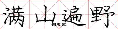 龐中華滿山遍野楷書怎么寫